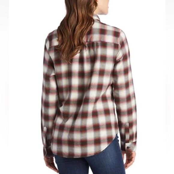 Pendleton Women's Boyfriend Doublebrushed Flannel Button Down Shirt Brown Sz M - Picture 4 of 11